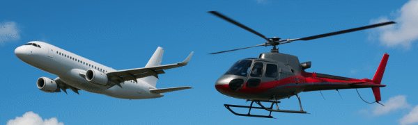 helicoptero e jato